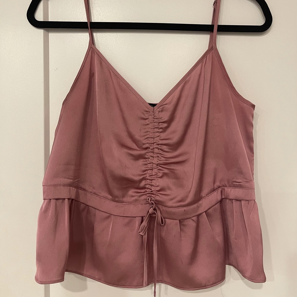 Pink satin Abercrombie top